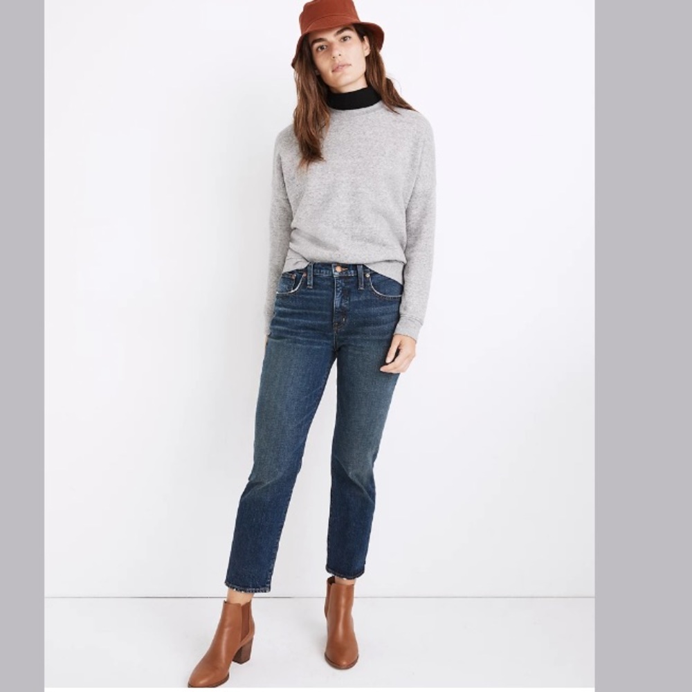 NEW Madewell Tomboy Straight 10" Rise Jeans Chaseley Wash Size 29